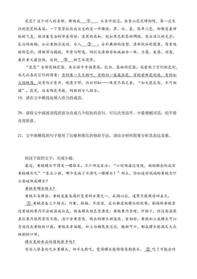 专题06语言文字运用（过关训练）-高二语文下学期期中期（统编版选修中册+下册）学生版_高语_高中语文_选择性必修中册_期中+期末（选修中册+下册）