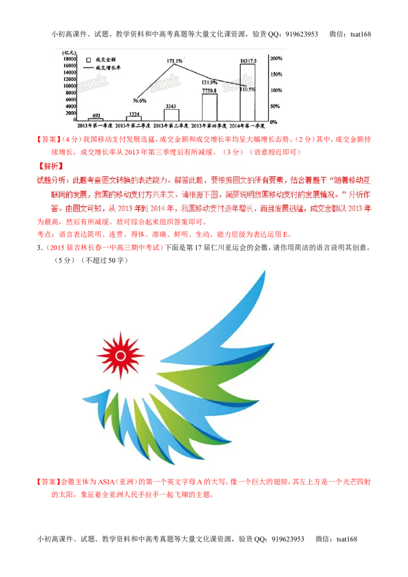 专题09语言表达之图文转换（测）-2016年高考语文一轮复习讲练测（解析版）_高语_1高中语文_2016年高考语文一轮复习讲练测（全套打包162份）