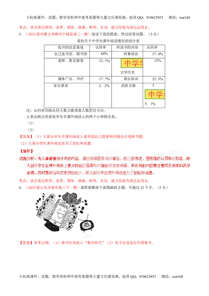 专题09语言表达之图文转换（测）-2016年高考语文一轮复习讲练测（解析版）_高语_1高中语文_2016年高考语文一轮复习讲练测（全套打包162份）
