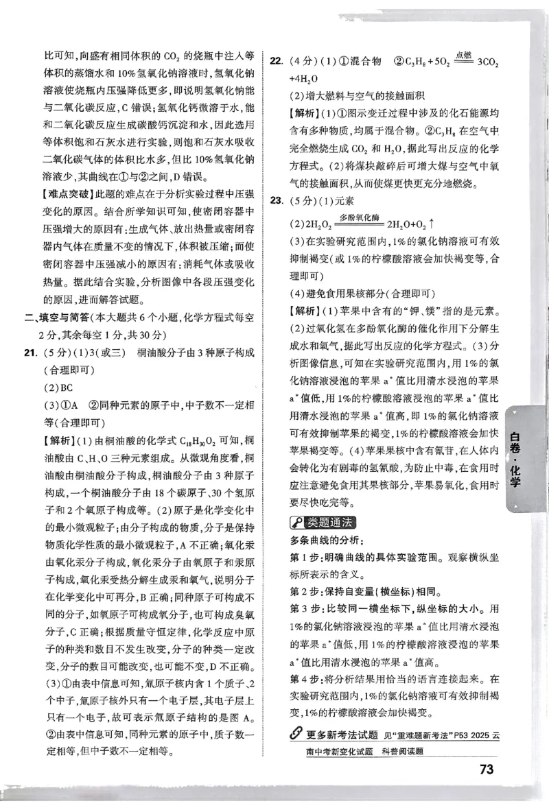 2025《万唯中考&bull;云南黑白卷》化学答案_初中资料合集_2025《万唯中考&bull;黑白卷》多地方版（更30省）_2025《万唯中考&bull;黑白卷》7科全套（云南）
