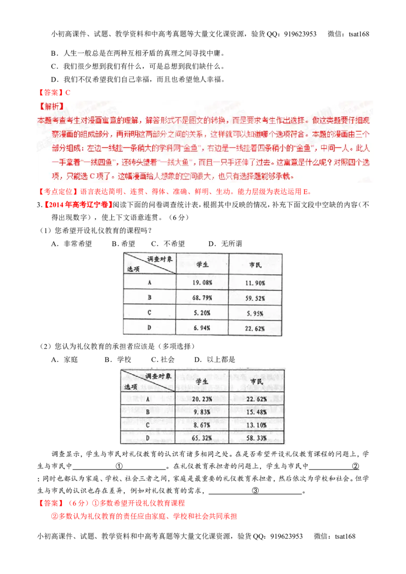 专题08图文转换-2015版3-2-1备战2016高考精品系列之语文（解析版）_高语_1高中语文_2015版3-2-1备战2016高考精品系列之语文（全套打包32份）