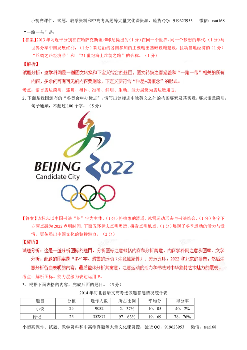 专题08图文转换-2015版3-2-1备战2016高考精品系列之语文（解析版）_高语_1高中语文_2015版3-2-1备战2016高考精品系列之语文（全套打包32份）