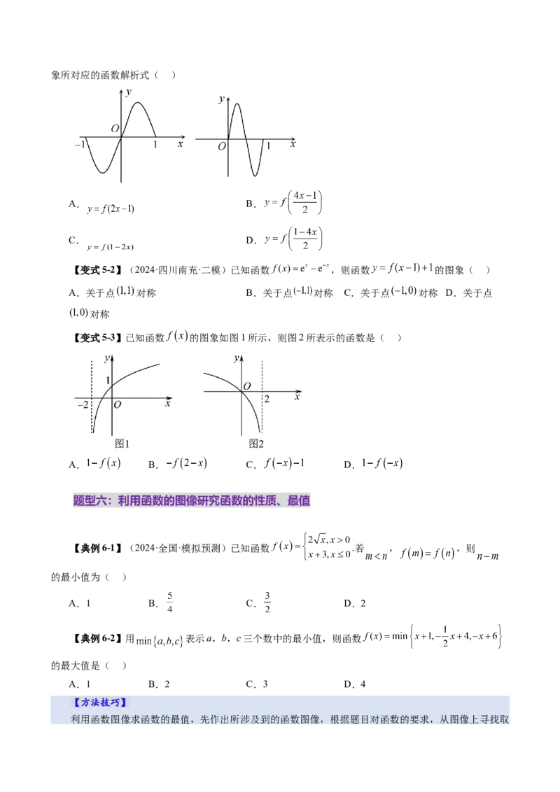 第06讲函数的图象（九大题型）（讲义）（原卷版）_2.2025数学总复习_2025年新高考资料_一轮复习_2025年高考数学一轮复习讲练测（新教材新高考，含2024高考真题）
