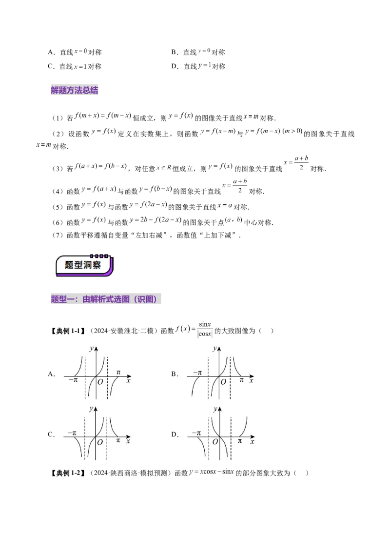 第06讲函数的图象（九大题型）（讲义）（原卷版）_2.2025数学总复习_2025年新高考资料_一轮复习_2025年高考数学一轮复习讲练测（新教材新高考，含2024高考真题）