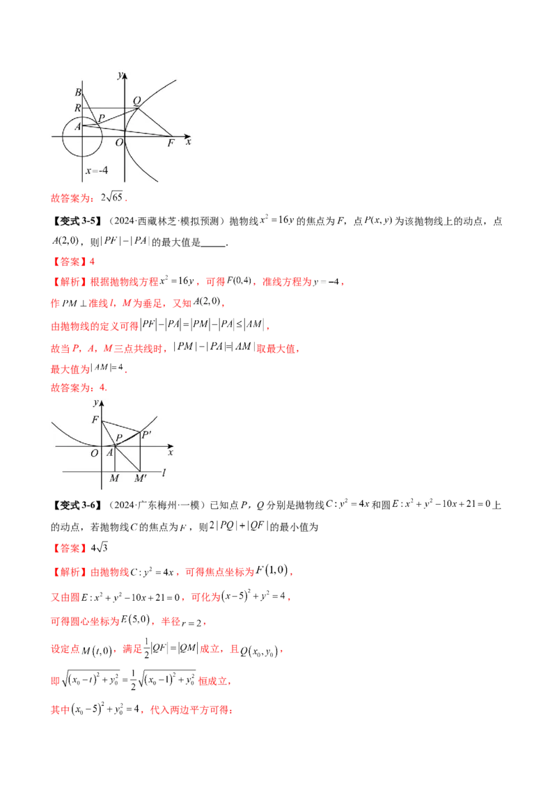 第07讲抛物线及其性质（八大题型）（讲义）（解析版）_2.2025数学总复习_2025年新高考资料_一轮复习_2025年高考数学一轮复习讲练测（新教材新高考，含2024高考真题）