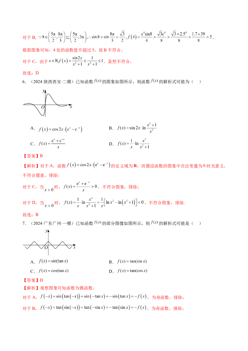 第06讲函数的图象（九大题型）（练习）（解析版）_2.2025数学总复习_2025年新高考资料_一轮复习_2025年高考数学一轮复习讲练测（新教材新高考，含2024高考真题）