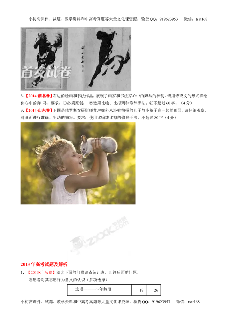 专题08图文转换-2015版3-2-1备战2016高考精品系列之语文（原卷版）_高语_1高中语文_2015版3-2-1备战2016高考精品系列之语文（全套打包32份）