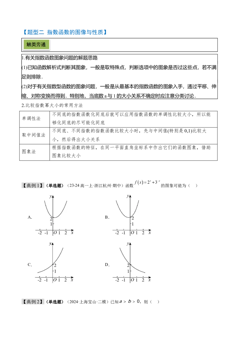 第10讲指数与指数函数（精讲）-2025年高考数学一轮复习讲义及高频考点归纳与方法总结（新高考通用）原卷版_2.2025数学总复习_2025年新高考资料_一轮复习