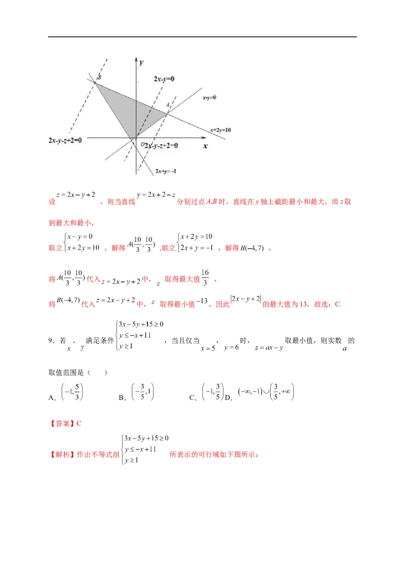 第09节简单的线性规划问题（解析版）_2.2025数学总复习_赠品通用版（老高考）复习资料_一轮复习_备战2023年高考数学一轮复习考点帮（全国通用）