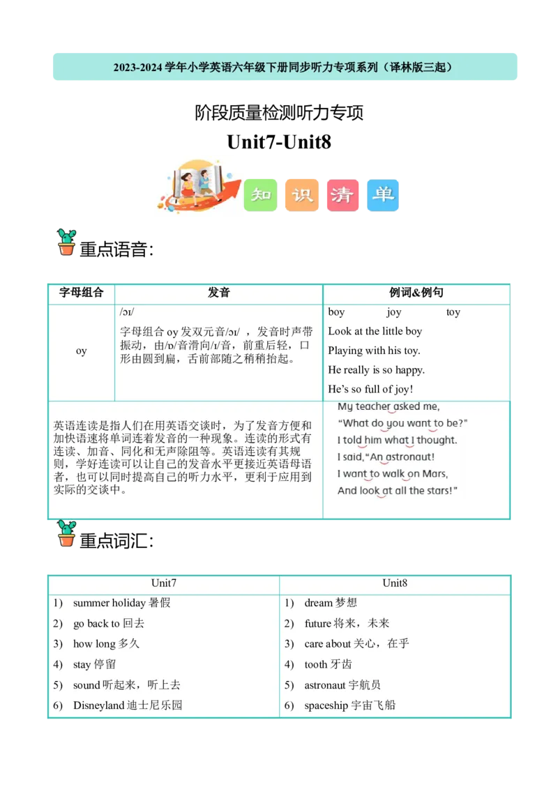 U7-U8阶段质量检测听力专项-小学英语六年级下册同步听力专项系列（译林版三起）_听力专项练习-T4_2024版_U7-U8阶段质量检测听力专项-（译林版三起）