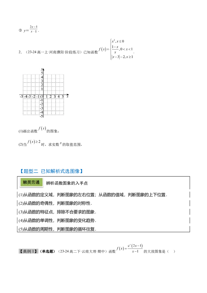 第12讲函数的图像（精讲）-2025年高考数学一轮复习讲义及高频考点归纳与方法总结（新高考通用）原卷版_2.2025数学总复习_2025年新高考资料_一轮复习