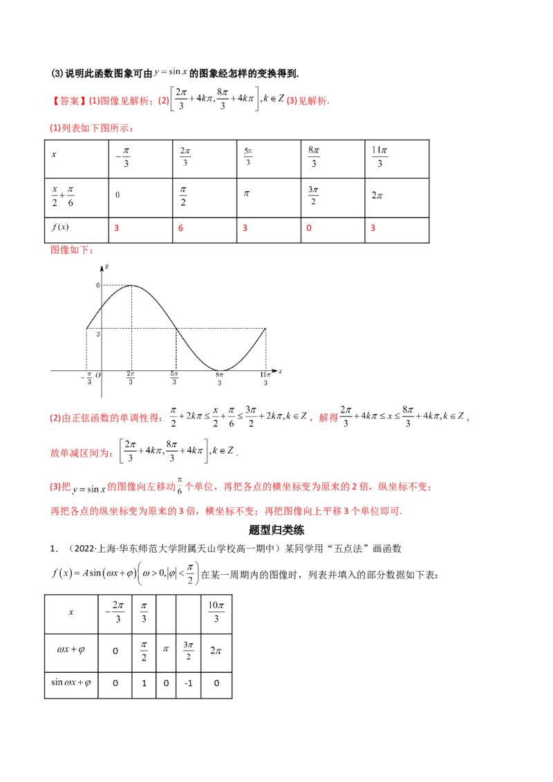 第06讲函数y=Asin(wx&psi;)的图象及其应用(精讲+精练）（教师版）_2.2025数学总复习_2023年新高考资料_一轮复习_2023新高考数学一轮复习（新教材新高考）