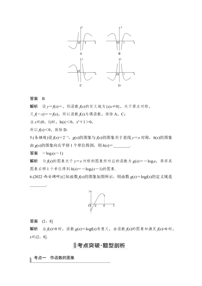 第2章函数概念与基本初等函数Ⅰ第7节　函数的图象_2.2025数学总复习_赠品通用版（老高考）复习资料_一轮复习_2023年高考数学（文科）一轮复习（老高考通用版）_专题教师版word讲义