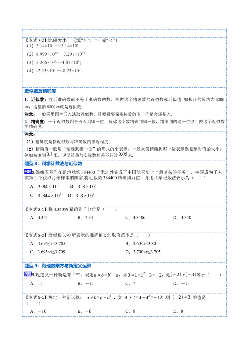 1.5有理数的乘方(讲+练)-重要笔记2022-2023学年七年级数学上册重要考点精讲精练(人教版)（原卷版）_初中数学人教版_7上-初中数学人教版_7上-初中数学人教版（旧版）赠送_07专项讲练