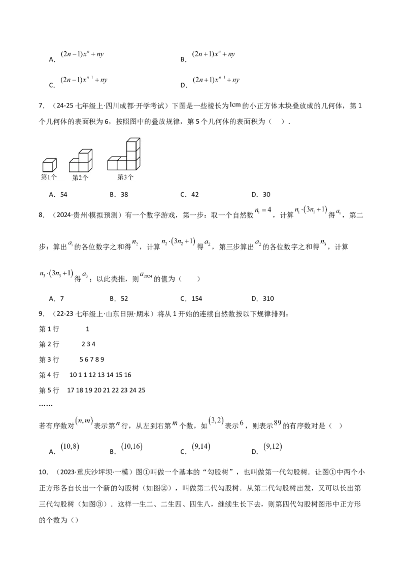 专题4.3整式（精选精练）（专项练习）（培优练）-（人教版）_初中数学_七年级数学上册（人教版）_专题突破练习-V4