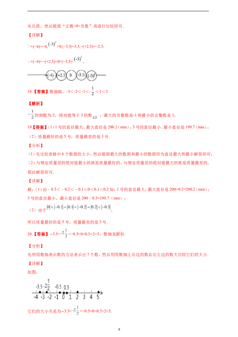 1.2.5有理数的大小比较精品同步练习（含解析）---人教版数学七年级上册_初中数学人教版_7上-初中数学人教版_7上-初中数学人教版（新版）_06习题试卷_同步练习