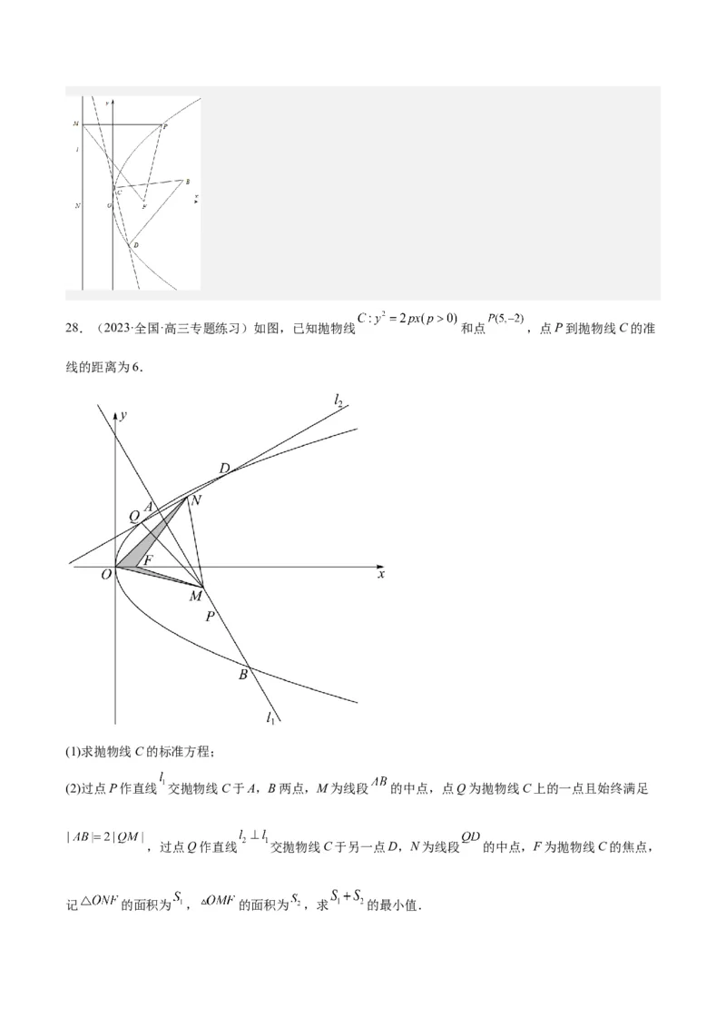 第46讲直线与抛物线（精讲）一轮复习讲义2024年高考数学高频考点题型归纳与方法总结（新高考通用）解析版_2.2025数学总复习_2024年新高考资料_1.2024一轮复习