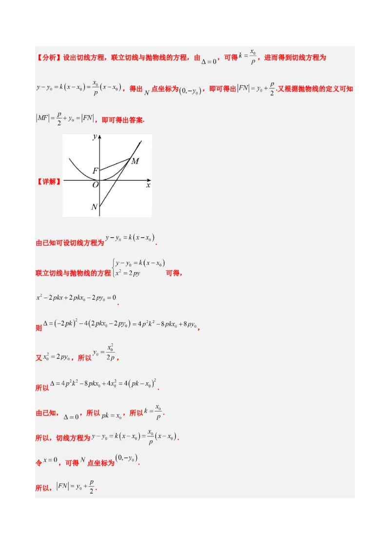 第46讲直线与抛物线（精讲）一轮复习讲义2024年高考数学高频考点题型归纳与方法总结（新高考通用）解析版_2.2025数学总复习_2024年新高考资料_1.2024一轮复习