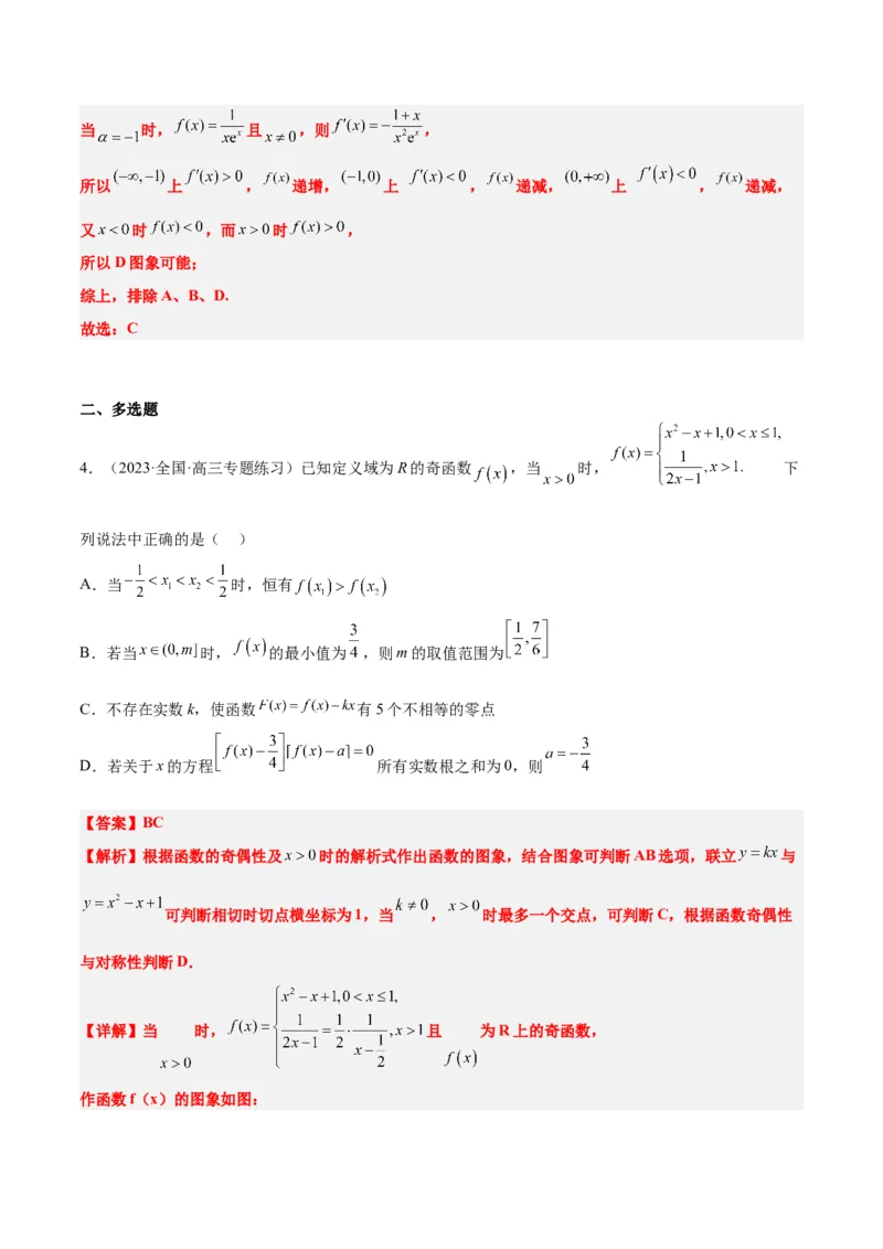 第12练函数的图像（精练：基础+重难点）一轮复习讲义2024年高考数学高频考点题型归纳与方法总结（新高考通用）解析版_2.2025数学总复习_2024年新高考资料_1.2024一轮复习