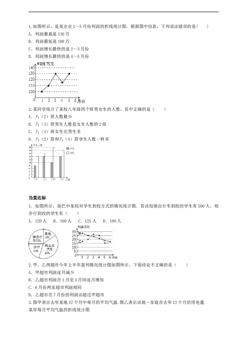 12.2.1扇形图、条形图和折线图导学案_初中数学人教版_7下-初中数学人教版_7下-初中数学人教版（2025春季新版）持续更新_01课件+教案+导学案+习题课件齐全
