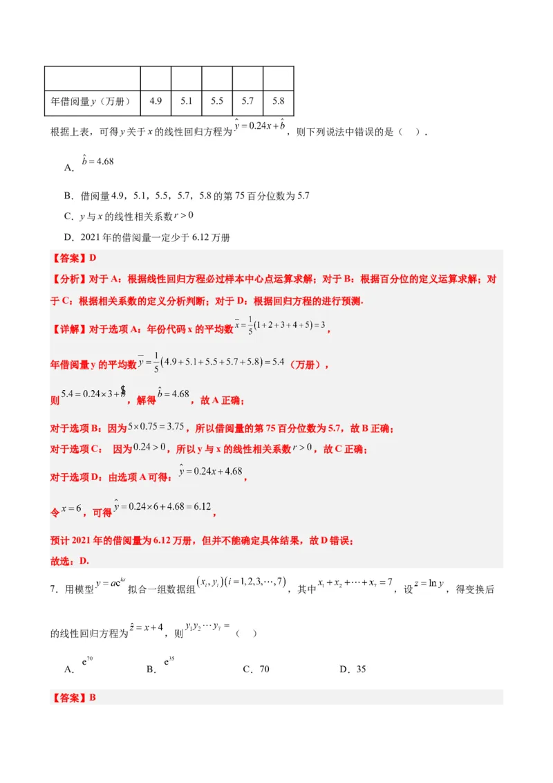 第49讲成对数据的统计分析（精讲）一轮复习讲义2024年高考数学高频考点题型归纳与方法总结（新高考通用）解析版_2.2025数学总复习_2024年新高考资料_1.2024一轮复习