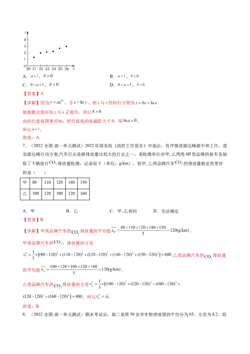 第05讲第九章统计与成对数据的统计分析（综合测试）（教师版）_2.2025数学总复习_2023年新高考资料_一轮复习_2023新高考数学一轮复习（新教材新高考）