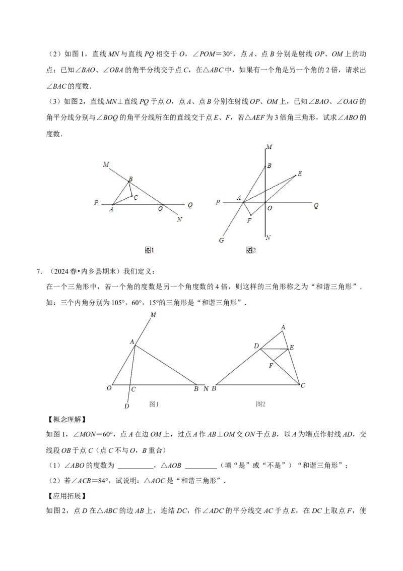 专题4.5三角形中角度计算压轴大题精选30道（必考点分类集训）（人教版）（学生版）_初中数学_八年级数学上册（人教版）_考点分类必刷题-U181