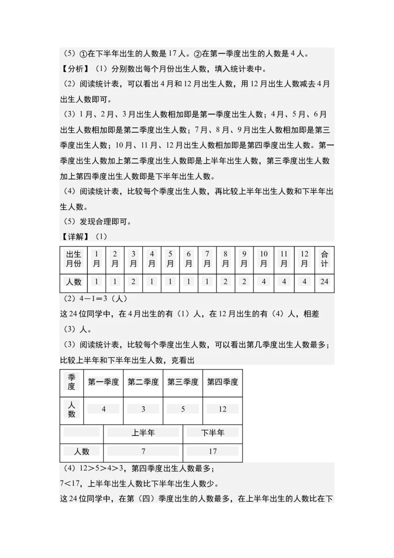 第九单元：数据的收集、记录、分析及应用专项练习-（教师版）苏教版(1)_三年级数学下册（苏教版）_解决问题专项练习-T7_2024版