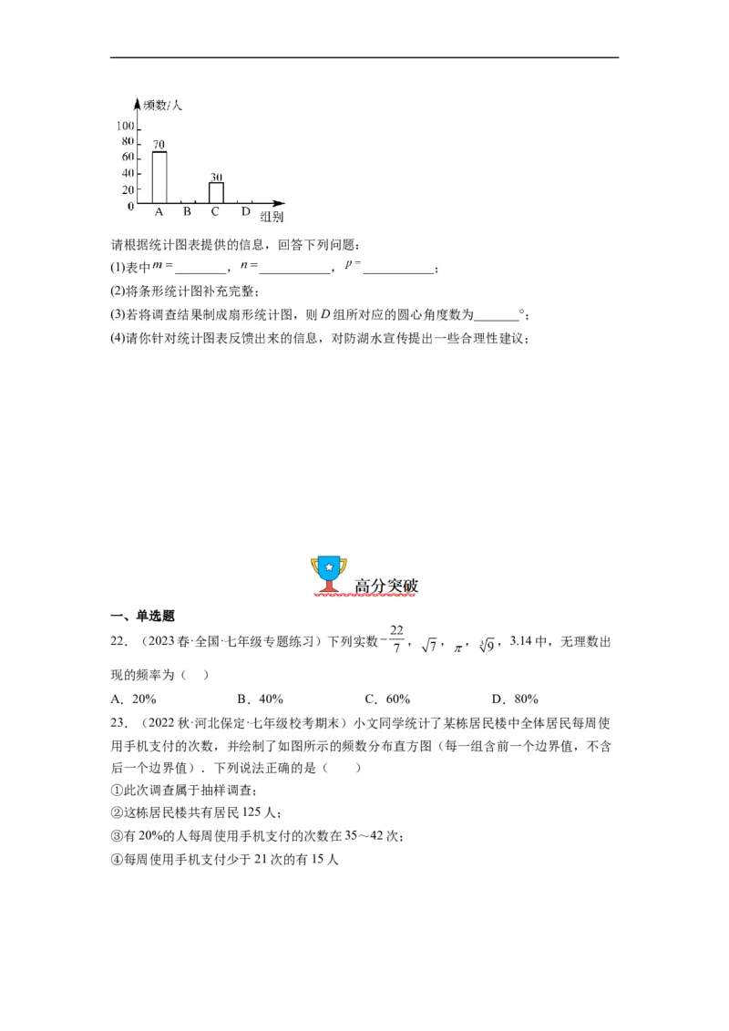 10.2直方图（原卷版）_初中数学人教版_7下-初中数学人教版_7下-初中数学人教版（旧版）赠送_07专项讲练_10.2直方图
