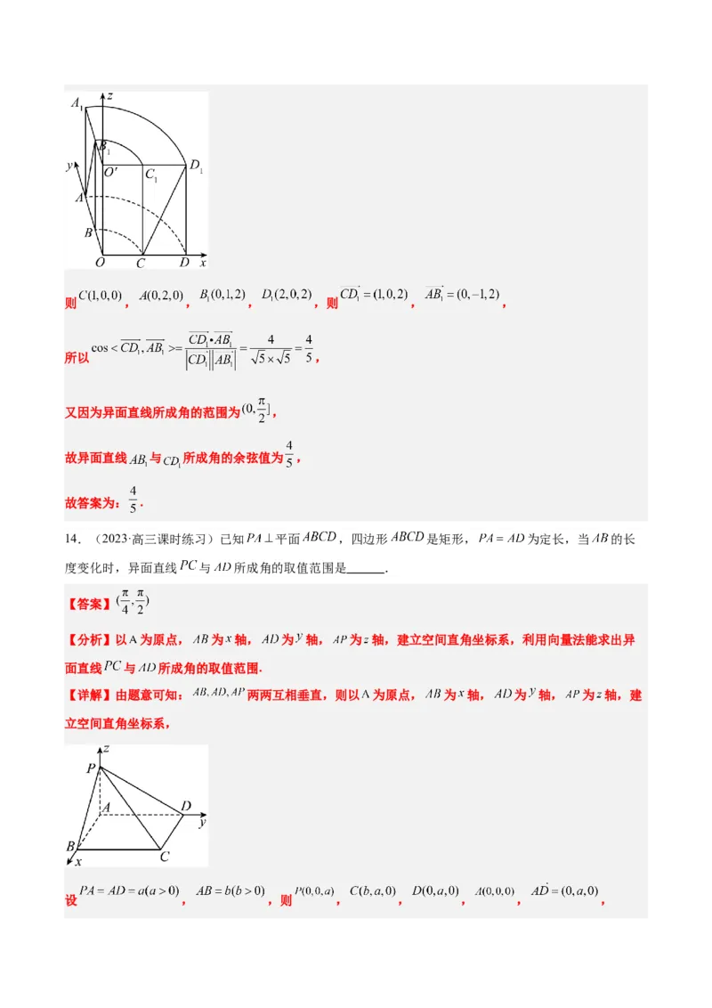 第36讲空间向量及其应用（精讲）一轮复习讲义2024年高考数学高频考点题型归纳与方法总结（新高考通用）解析版_2.2025数学总复习_2024年新高考资料_1.2024一轮复习