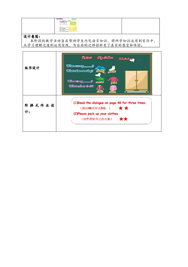 教案_2026春人教四下_29赠送其它资料_旧版四下资料包_大单元教学课件+教学设计-K58_Unit5_Unit5MyclothesBlet'slearn