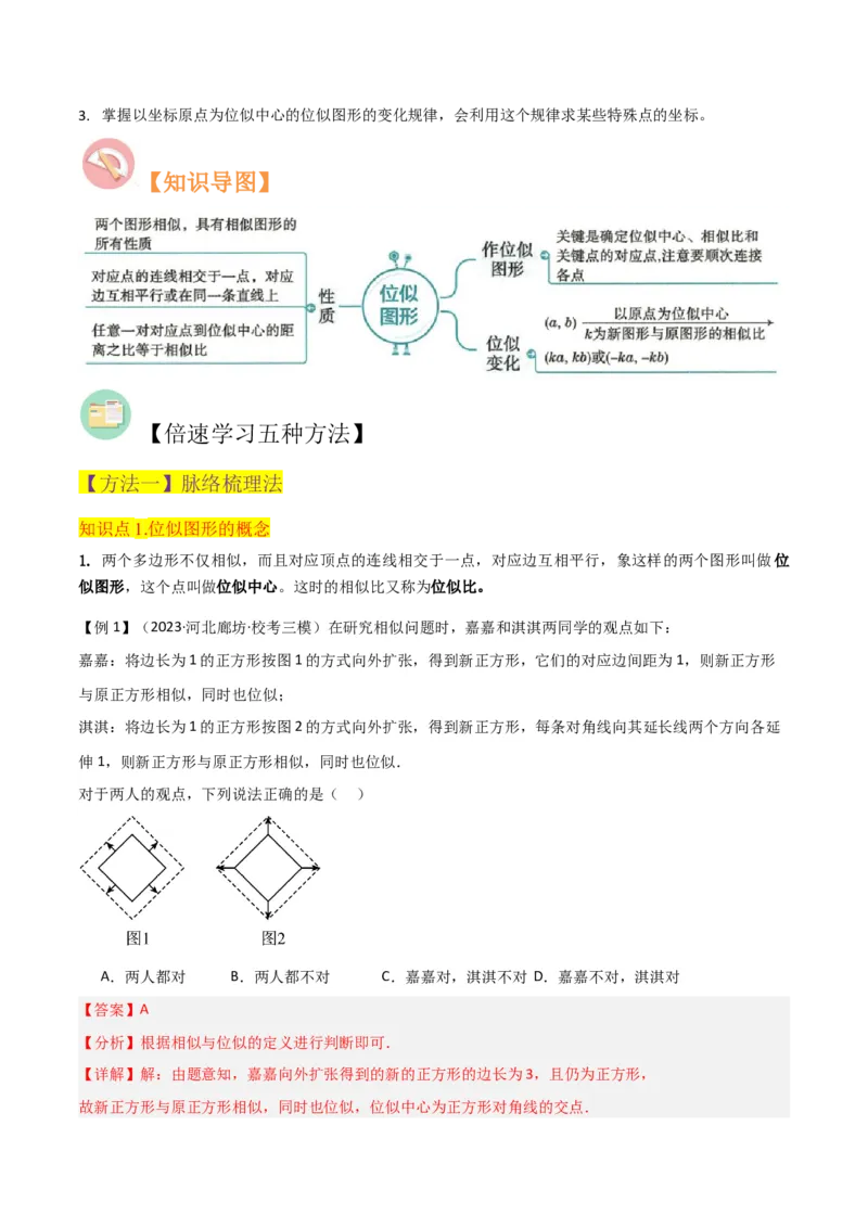 专题24位似（4个知识点5种题型2个易错点1个中考考点）（教师版）_初中数学_九年级数学下册（人教版）_常见题型通关讲解练-V3_2024版
