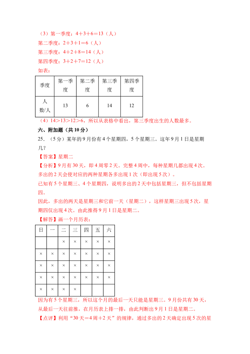 综合实践年、月、日的秘密（单元自测&bull;提升卷）（参考解析）_三年级数学下册（苏教版）_单元知识复习专项-K49_2026版