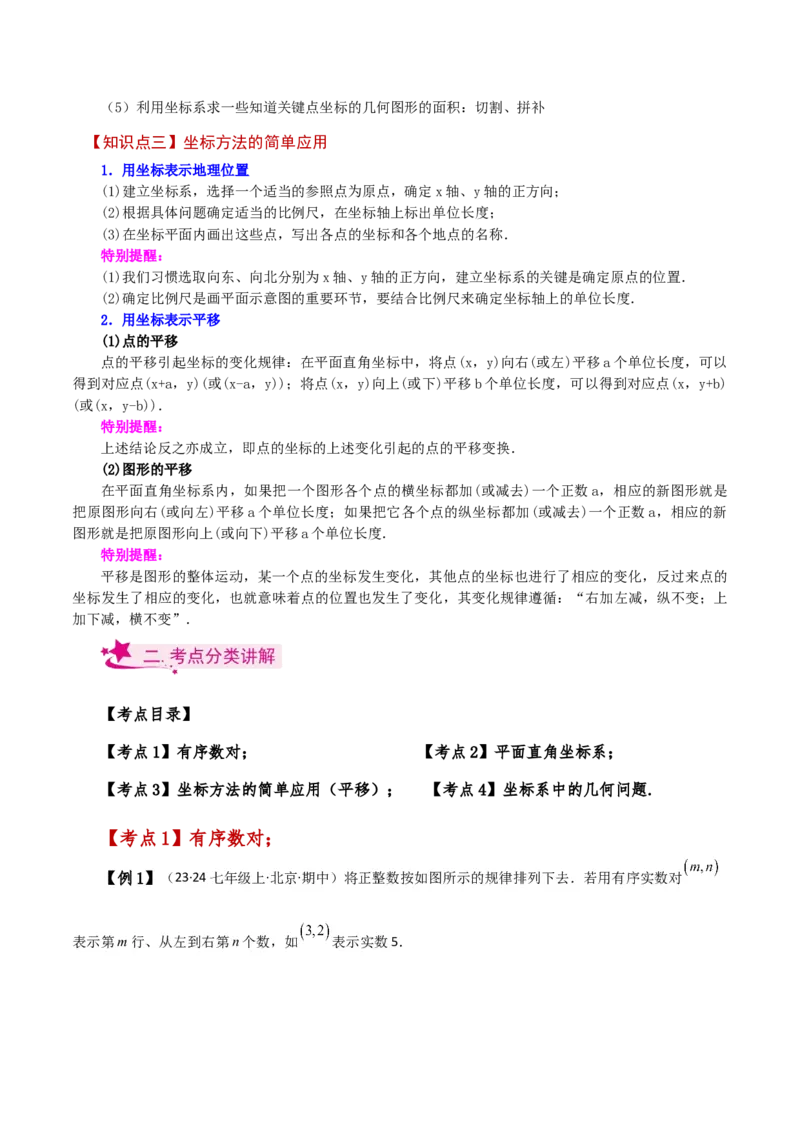 专题7.10平面直角坐标系（全章知识梳理与考点分类讲解）-（人教版）_初中数学_七年级数学下册（人教版）_专题突破练习-V4