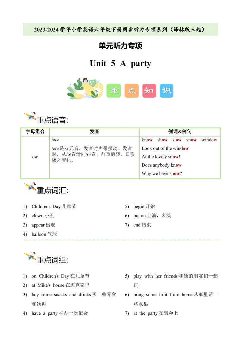 Unit5Aparty单元听力专项-（译林版三起）_听力专项练习-T4_2024版_Unit5Aparty单元听力专项-（译林版三起）