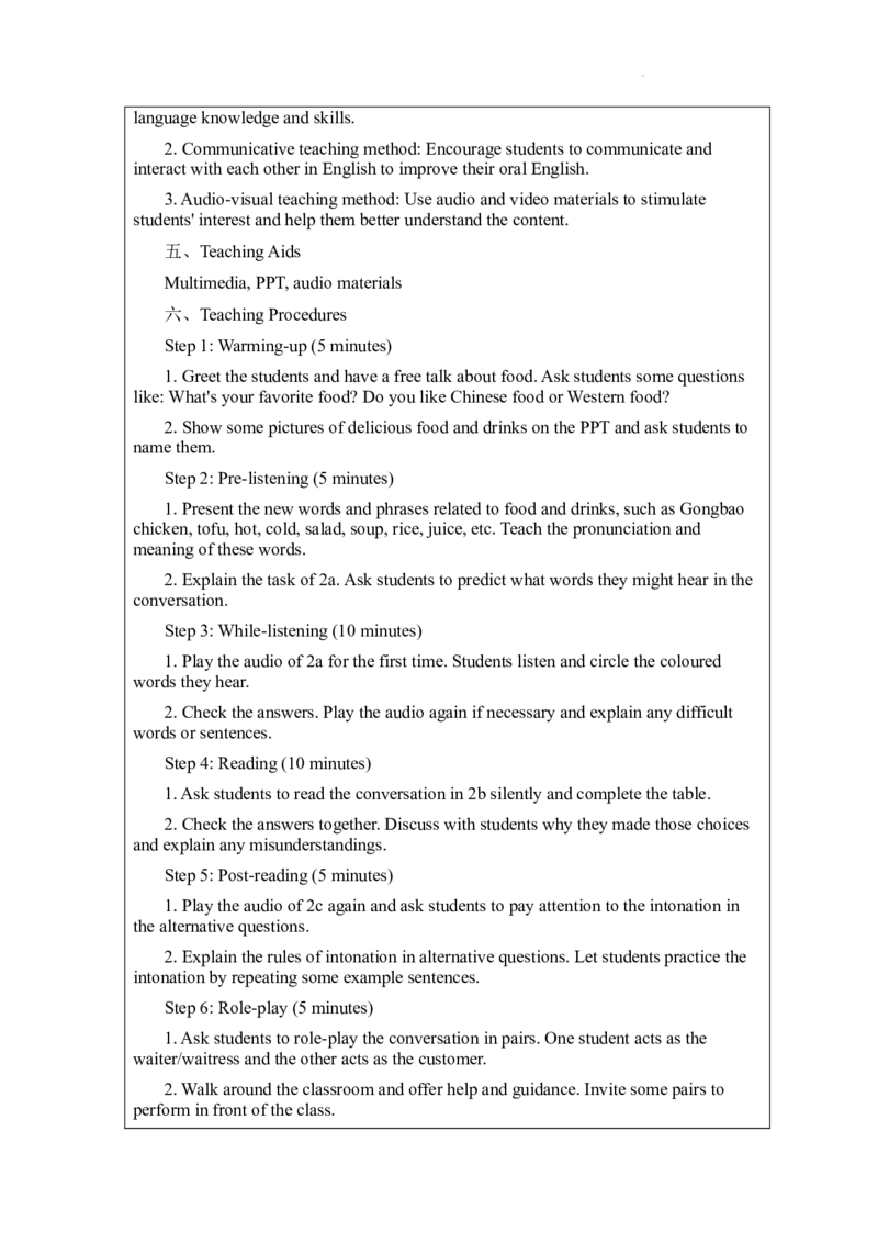 Unit4EatwellSectionA2a-2e英文版教案2024-2025学年人教版（2024）七年级英语下册_新人教版7下英语学习资料包_3.教学教案_01-人教版七年级英语下册电子教案_4单元