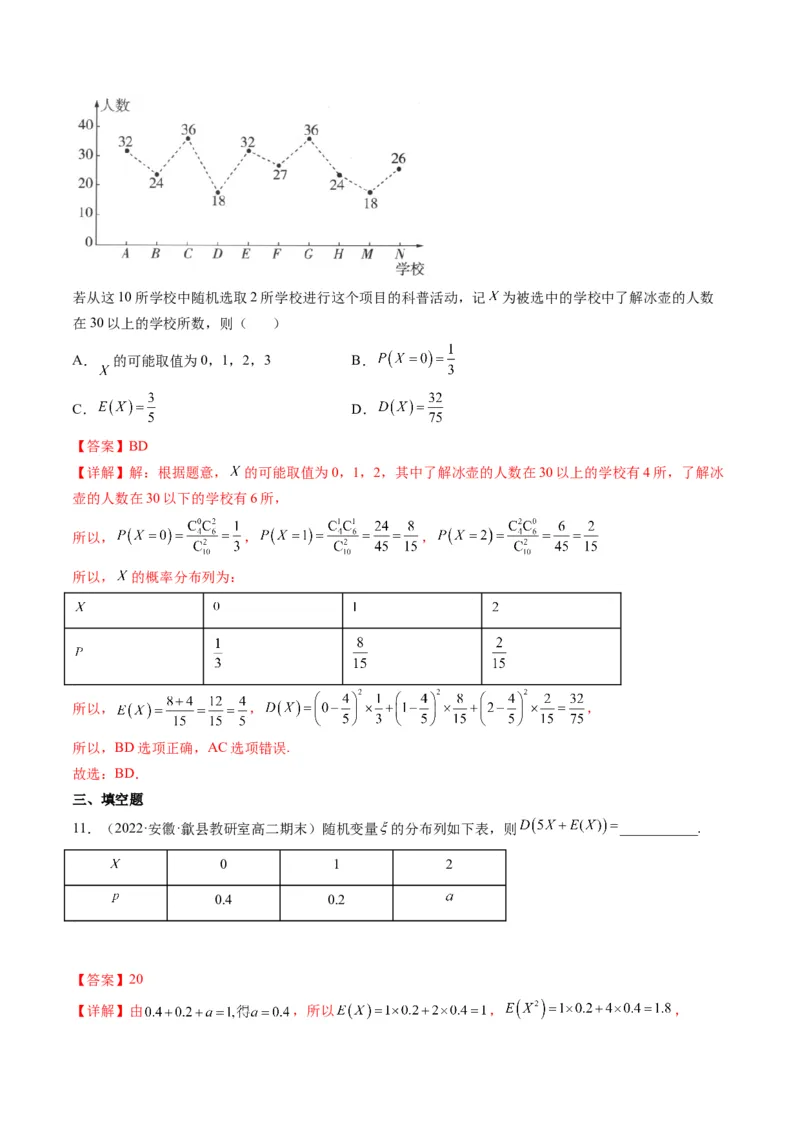 第07讲离散型随机变量及其分布列和数字特征(精练）（解析版）_2.2025数学总复习_2023年新高考资料_一轮复习_2023新高考数学一轮复习（新教材新高考）