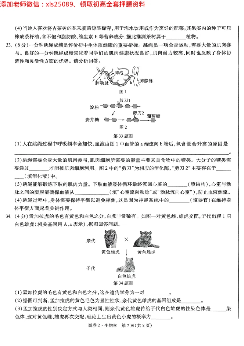 2025《万唯中考&bull;云南黑白卷》生物试卷_初中资料合集_万唯2025万唯中考《黑白卷-地生》多地版本（已更12省）_2025《万唯中考&bull;黑白卷》地生（云南）