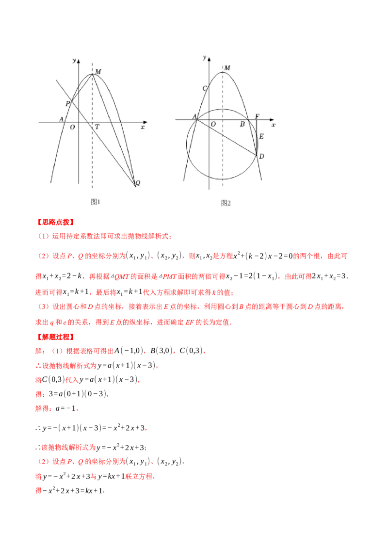 专题24.4圆与二次函数的综合（压轴题专项讲练）（人教版）（教师版）_初中数学_九年级数学上册（人教版）_压轴题专项-V5_2024版