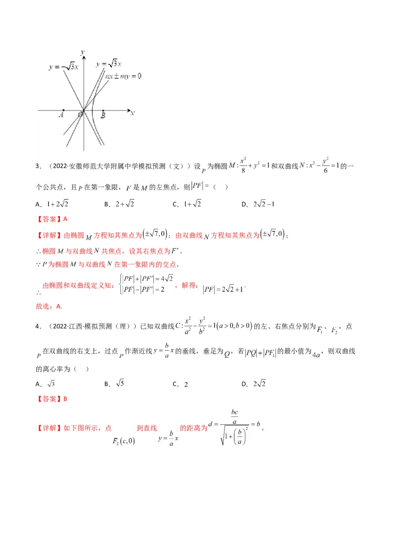 第3讲双曲线(解析版）_2.2025数学总复习_2023年新高考资料_二轮复习_备战2023年高考数学二轮复习专题讲练（新高考版）_专题六解析几何