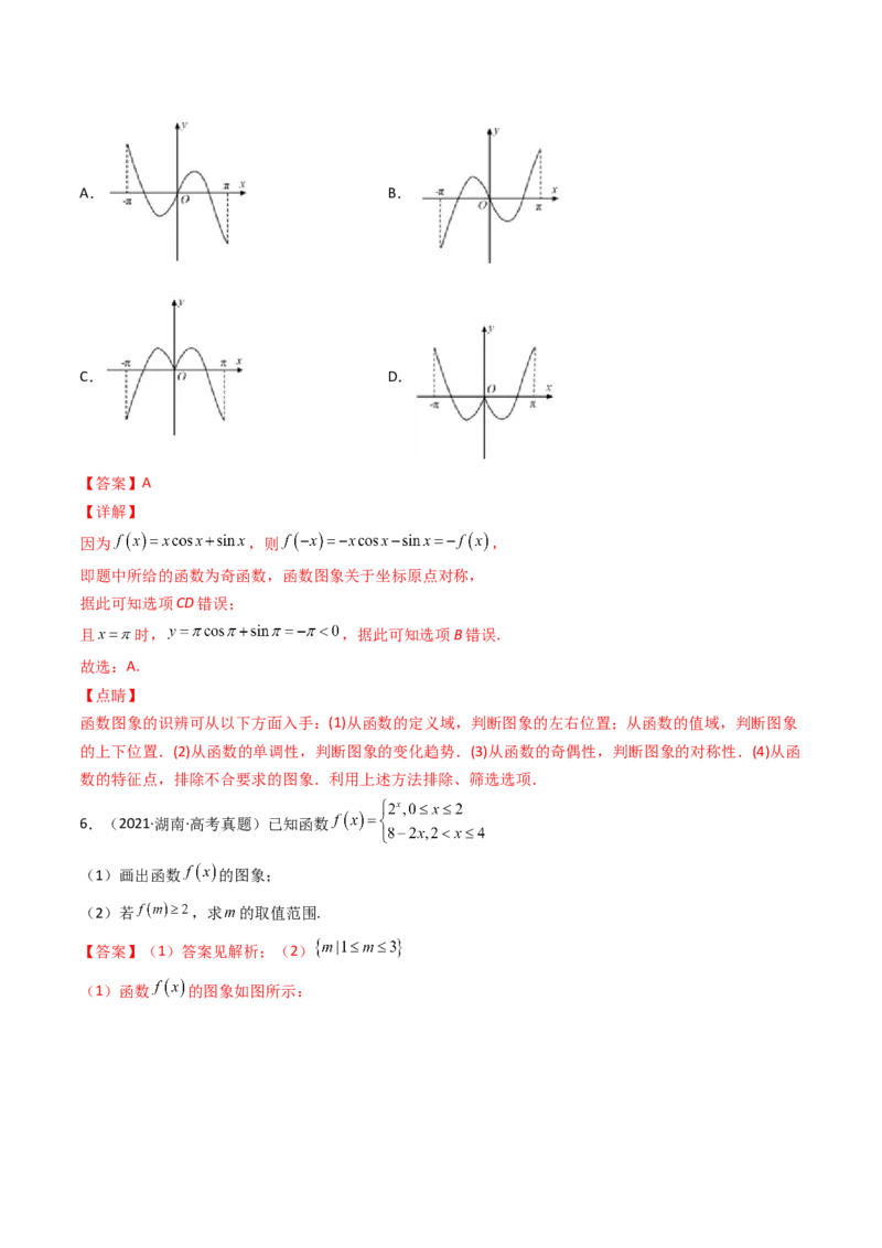 第07讲函数的图象(精讲+精练）（教师版）_2.2025数学总复习_2023年新高考资料_一轮复习_2023新高考数学一轮复习（新教材新高考）