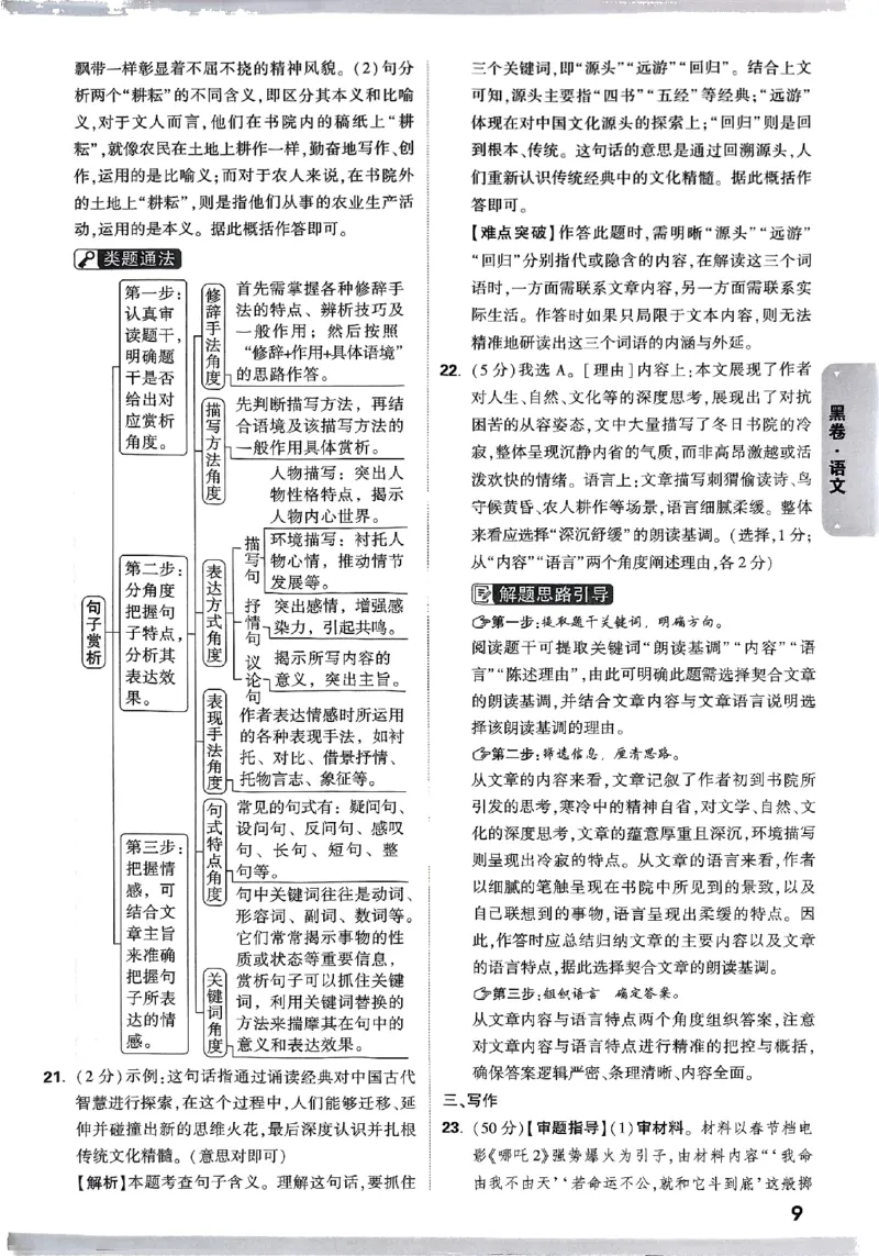 5科答案_初中资料合集_2025《万唯中考&bull;黑白卷》多地方版（更30省）_2025《万唯中考&bull;黑白卷》语文、数学、物理、化学、道法（山东）