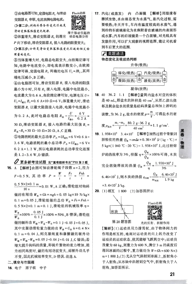 5科答案_初中资料合集_2025《万唯中考&bull;黑白卷》多地方版（更30省）_2025《万唯中考&bull;黑白卷》语文、数学、物理、化学、道法（山东）
