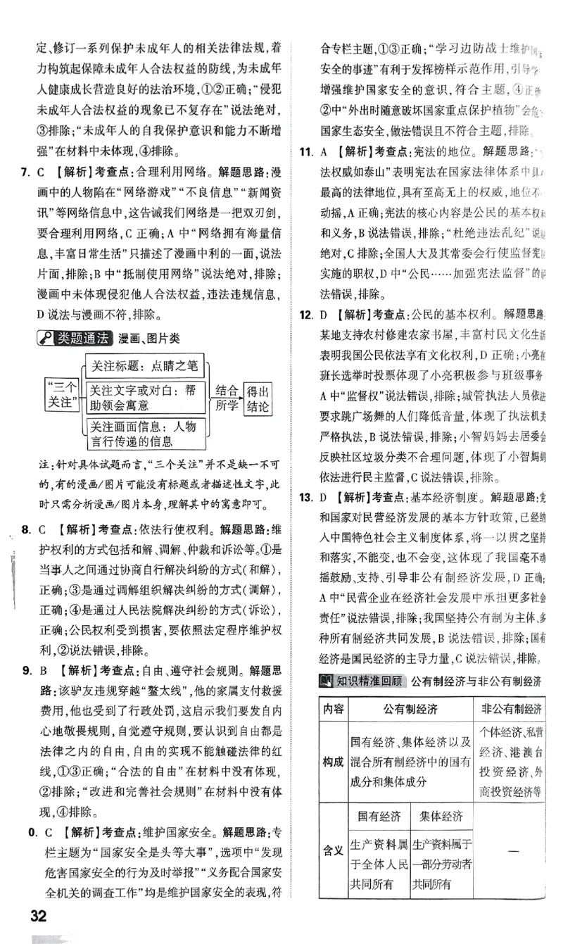 5科答案_初中资料合集_2025《万唯中考&bull;黑白卷》多地方版（更30省）_2025《万唯中考&bull;黑白卷》语文、数学、物理、化学、道法（山东）