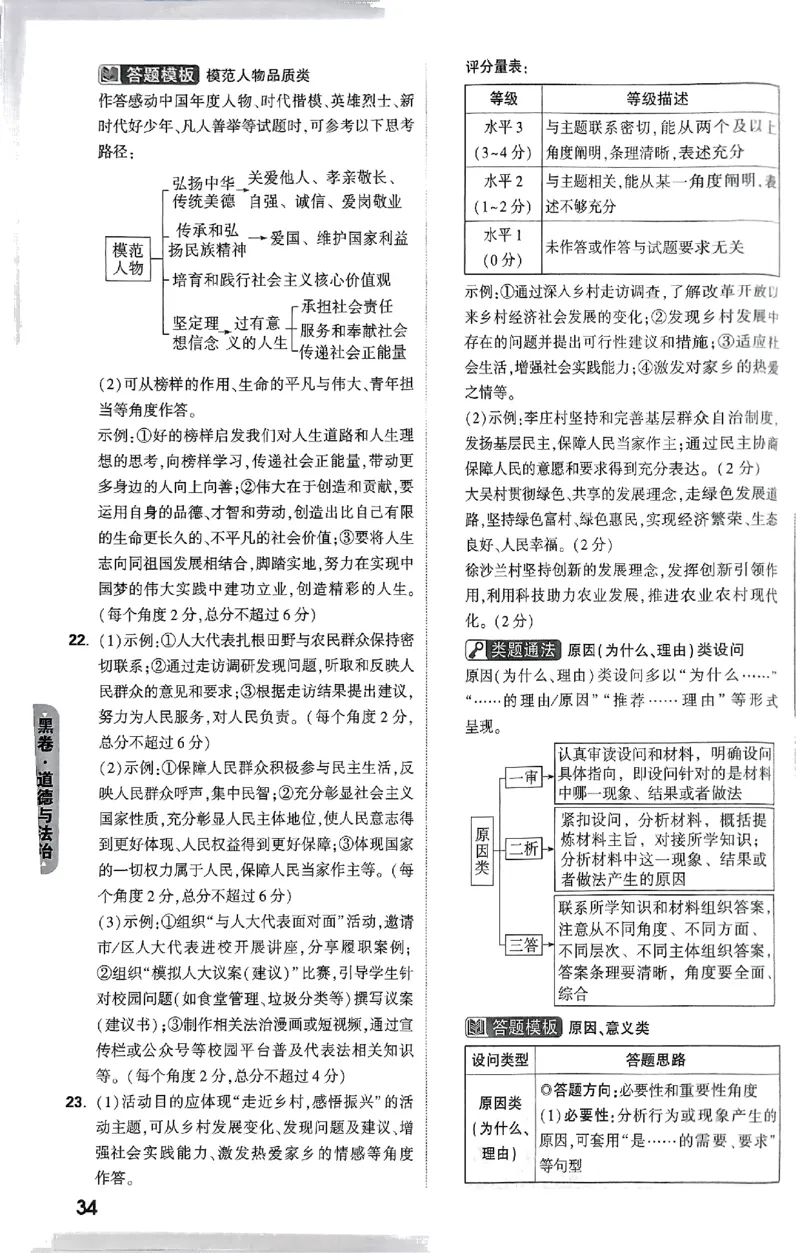 5科答案_初中资料合集_2025《万唯中考&bull;黑白卷》多地方版（更30省）_2025《万唯中考&bull;黑白卷》语文、数学、物理、化学、道法（山东）