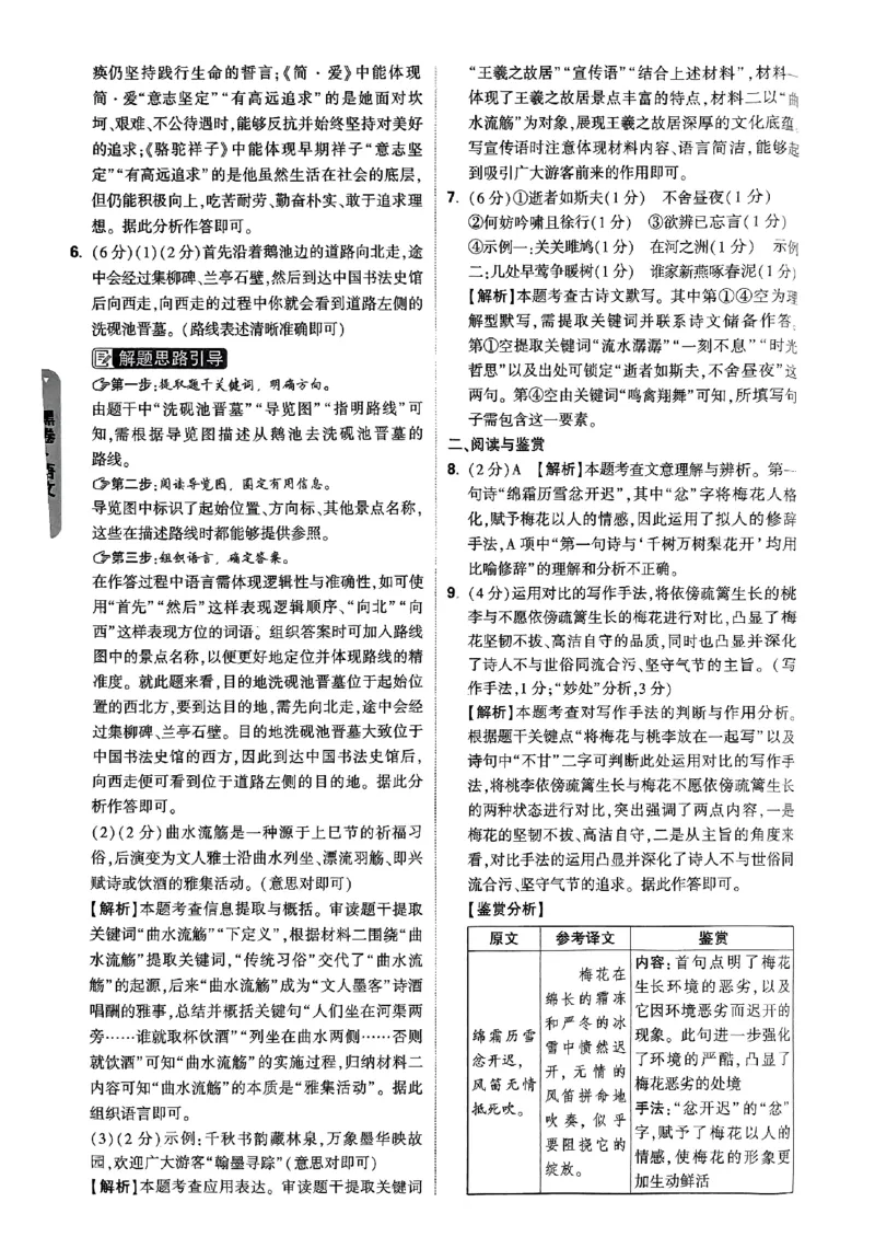 5科答案_初中资料合集_2025《万唯中考&bull;黑白卷》多地方版（更30省）_2025《万唯中考&bull;黑白卷》语文、数学、物理、化学、道法（山东）