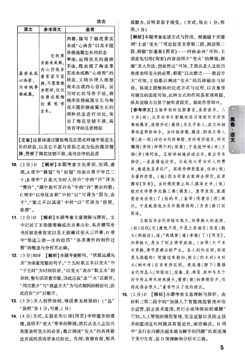 5科答案_初中资料合集_2025《万唯中考&bull;黑白卷》多地方版（更30省）_2025《万唯中考&bull;黑白卷》语文、数学、物理、化学、道法（山东）