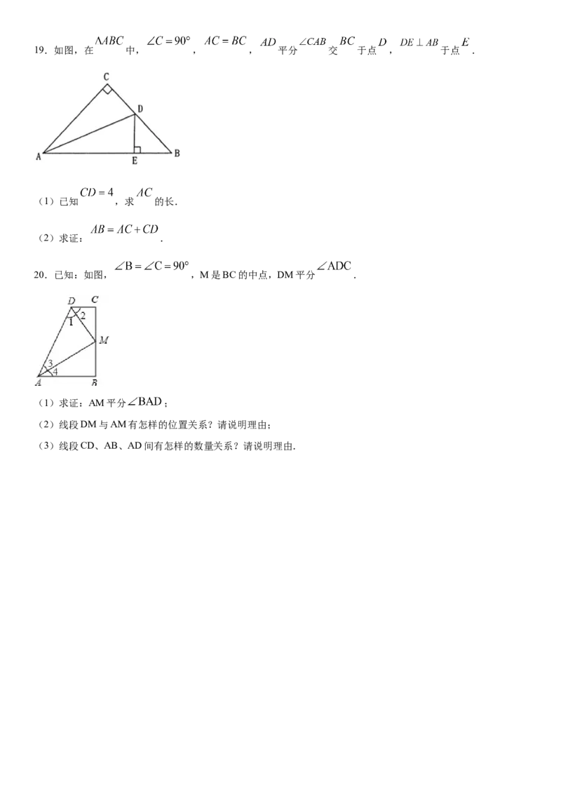 12.2全等三角形的判定第4课时（作业）-上好数学课八年级上册同步备课系列（人教版）_初中数学人教版_8上-初中数学人教版_旧版_06习题试卷_1同步练习_同步练习（第3套）