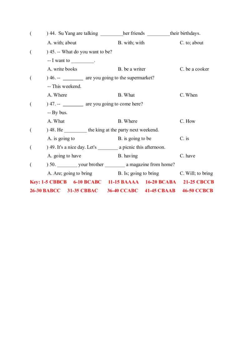 期末易错题分类汇编单项选择（冲刺篇）译林版（三起）六年级下册（答案版）_专项练习