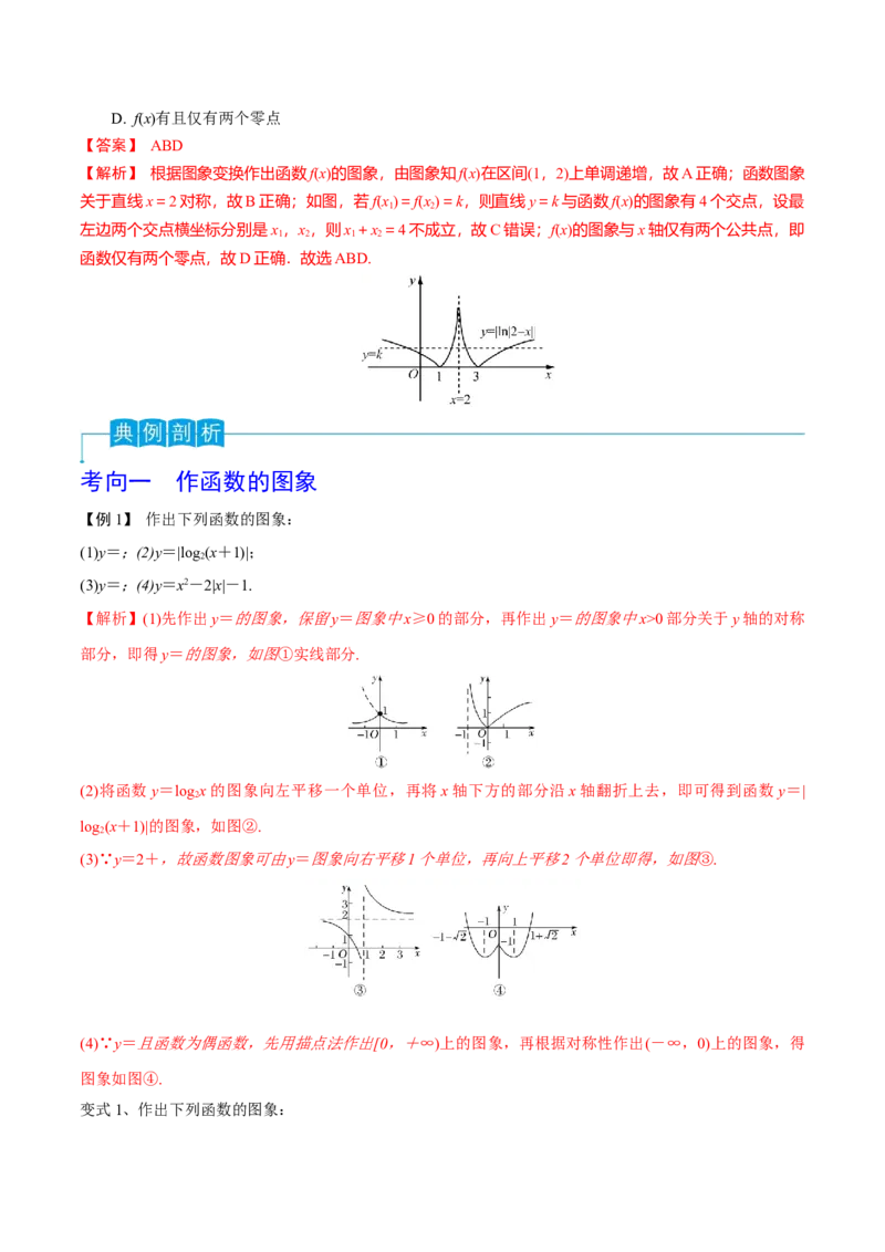 第14讲函数的图象（解析版）_2.2025数学总复习_2024年新高考资料_1.2024一轮复习_2024年高考数学一轮复习精品导学案（新高考）
